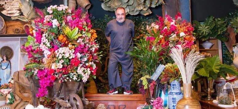 The celebrity interior designer was celebrating when he heard about a fire in his warehouse