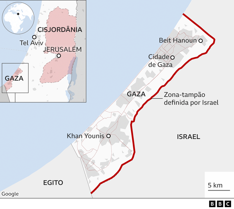 Faixa de Gaza, território palestino, foi alvo de uma série de ataques aéreos israelenses nas últimas horas