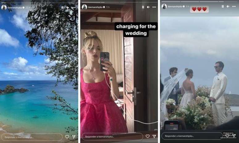 Fotos nas redes sociais mostraram os bastidores e o cenário paradisíaco do casamento entre o bilionário Henrique Dubugras e Laura Fiuza em Fernando de Noronha em 7 de outubro de 2023