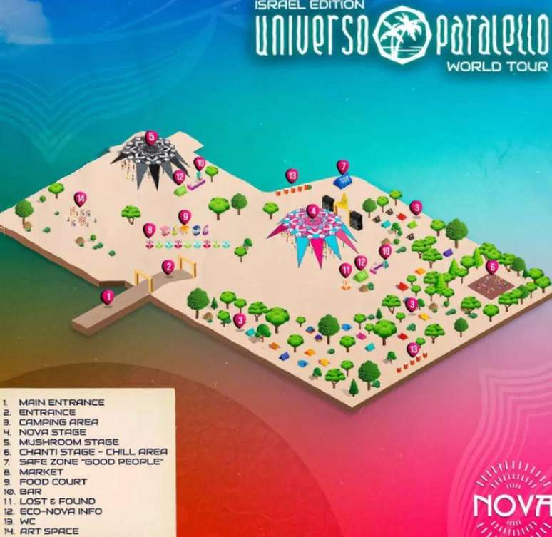 Mapa do festival compartilhado nas redes sociais dos organizadores