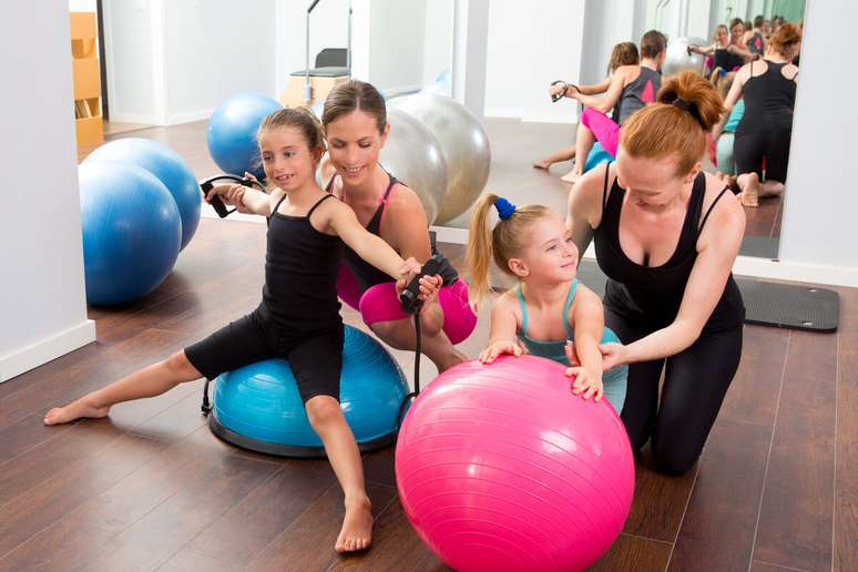 The equipment helps you perform Pilates exercises 