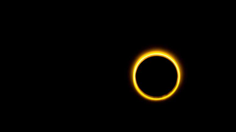 Durante o eclipse anular, um anel dourado fica visível