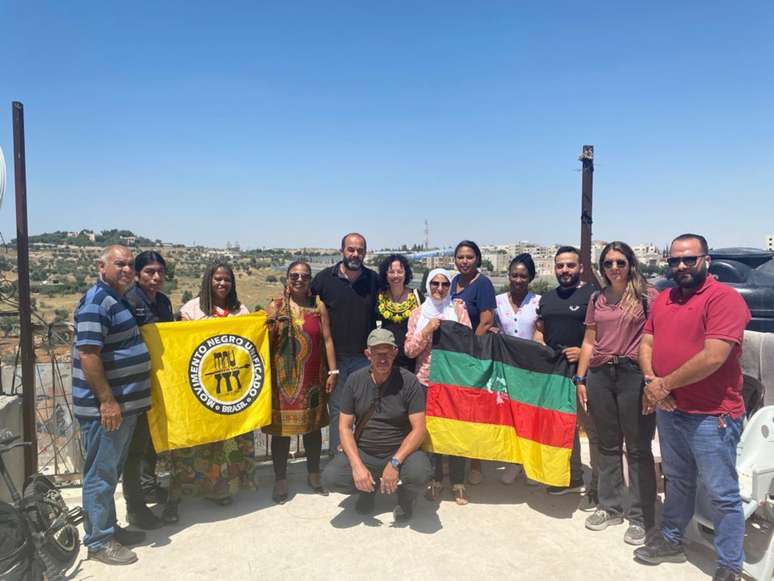 Representantes do MNU em visita a Palestina. Foto: Thais Siqueira