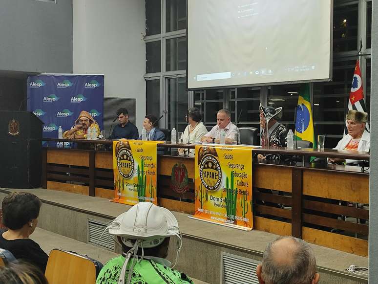 Nonato durante evento de celebração do Dia do Nordestino na Alesp (Assembleia Legislativa do Estado de São Paulo)