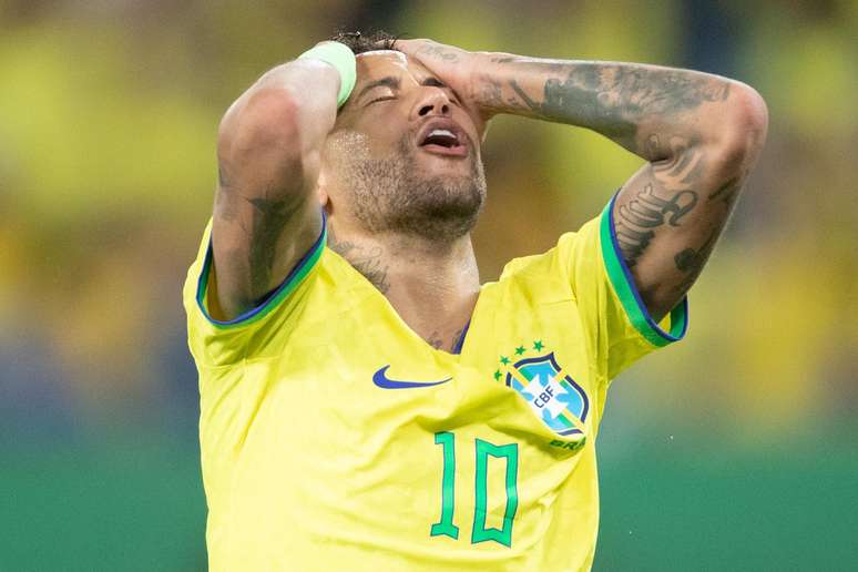 Neymar durante o empate da seleção brasileira contra a Venezuela pelas Eliminatórias da Copa do Mundo de 2026 