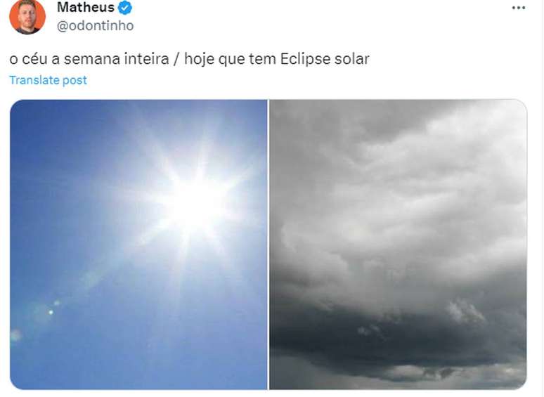 Solar eclipse on a cloudy day becomes a meme on social media;  see repercussions
