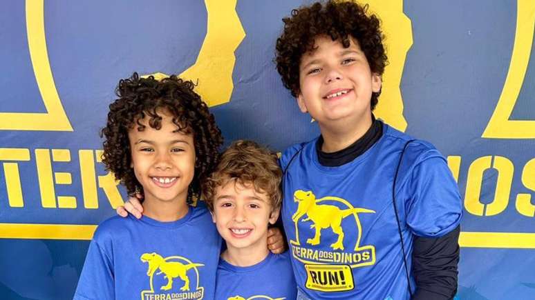 Child actors have fun in the first edition of Terra dos Dinos Run