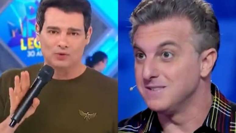 Celso Portiolli e Luciano Huck. Reprodução/ SBT e Globo