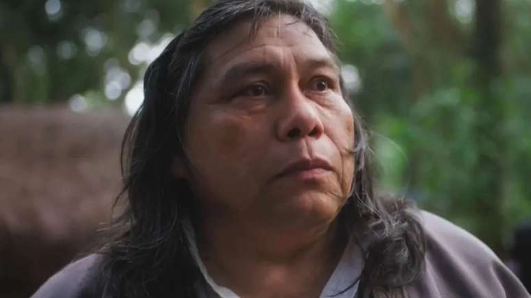 Jurecê (Daniel Munduruku) em ‘Terra e Paixão’