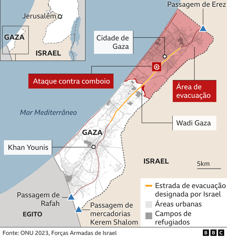 Mapa da evacuação