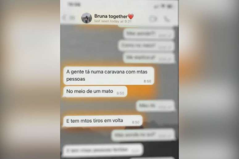 A brasileira chegou a enviar mensagens a amigas