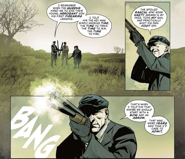 O assassino The Help diz que foi contratado pela família de Oliver Queen para treiná-lo quando jovem (Imagem: Reprodução/DC Comics)