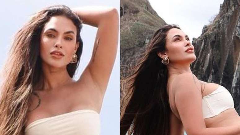 Former BBB Sarah Andrade surprises when she appears in a thin bikini on the beach