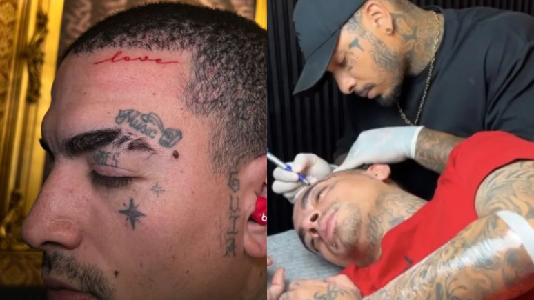 MC Guimê fez uma tatuagem com a palavra "Love" [amor em português]