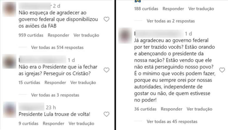 Perfis alinhados ao presidente Lula exigem de líderes religiosos o agradecimento pela repatriação de brasileiros de Israel, mas em alguns casos os religosos voltaram em voo comercial.