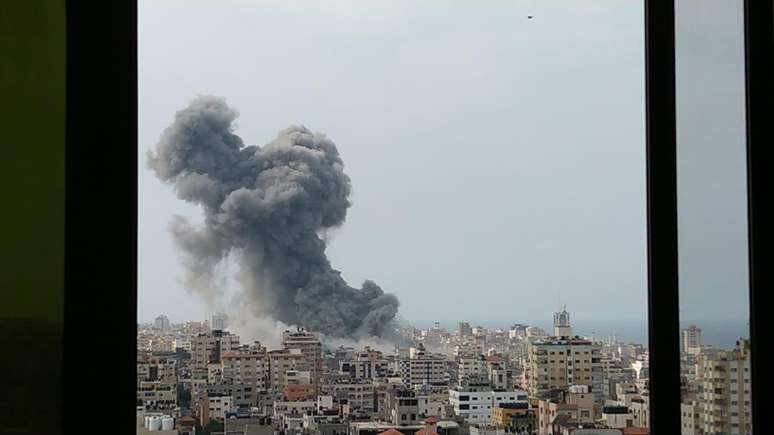 Foto feita por Kayed da janela de uma das casas em que ficou em meio à guerra