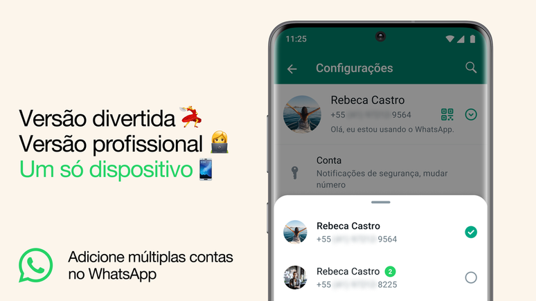 Anúncio do WhatsApp para o uso de duas contas ao mesmo tempo no aplicativo (Imagem: Reprodução/WhatsApp Blog)