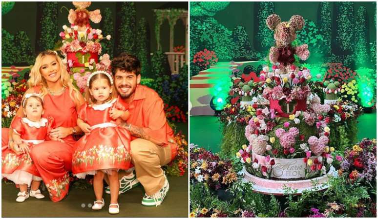 Festa de Maria Flor, filha de Virgínia e Zé Felipe, teve bolo que custou R$ 58 mil