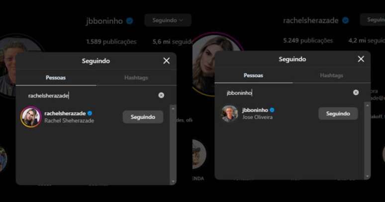 Boninho começou a seguir Rachel Sheherazade no Instagram.