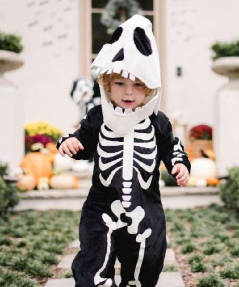 Fantasia Infantil Halloween Pirata Esqueleto com Bandana