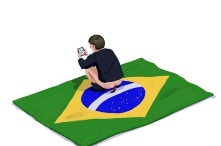 Caixa cancela exposição após obra representar Jair Bolsonaro (PL) defecando na bandeira do Brasil