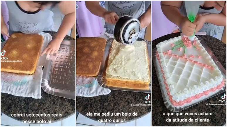 Mulher viraliza ao mostrar bolo de R$ 700, que cliente desistiu