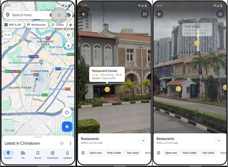 Busca com Lens no Google Maps facilita a exploração de locais (Imagem: Reprodução/Google)