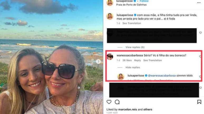 Seguidores da Lu&iacute;sa P&eacute;riss&eacute; ficam surpresos com o fato da atriz ser filha do &lsquo;Seu Boneco'