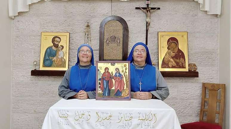 As duas freiras María del Pilar (à esquerda) e María del Perpetuo Socorro estão em Gaza com outras freiras das congregações Nossa Senhora do Rosário e Irmãs de Madre Teresa (Foto de arquivo)