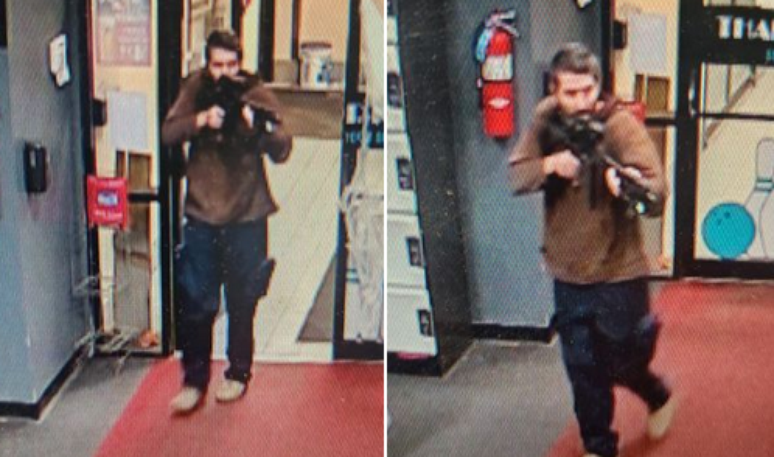 A polícia divulgou imagens de um suspeito de ter participado dos tiroteios