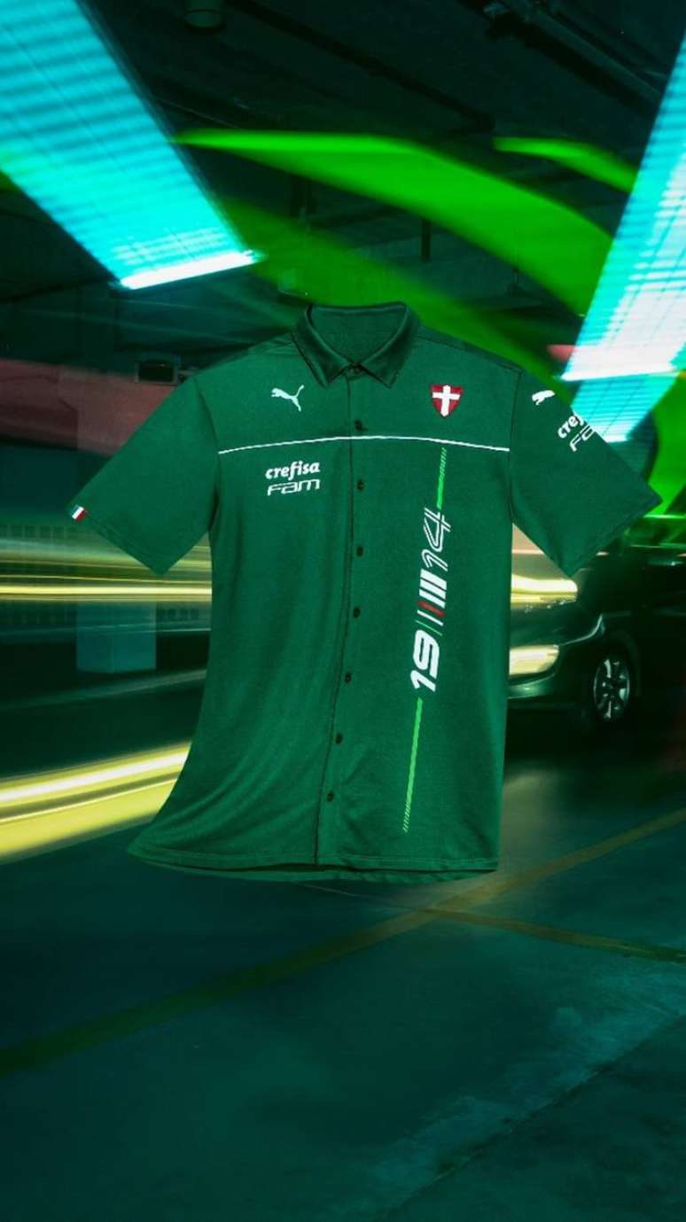 Uniforme criado com a ajuda de Abel Ferreira &eacute; predominantemente verde e traz detalhes t&iacute;picos das vestes de F-1.