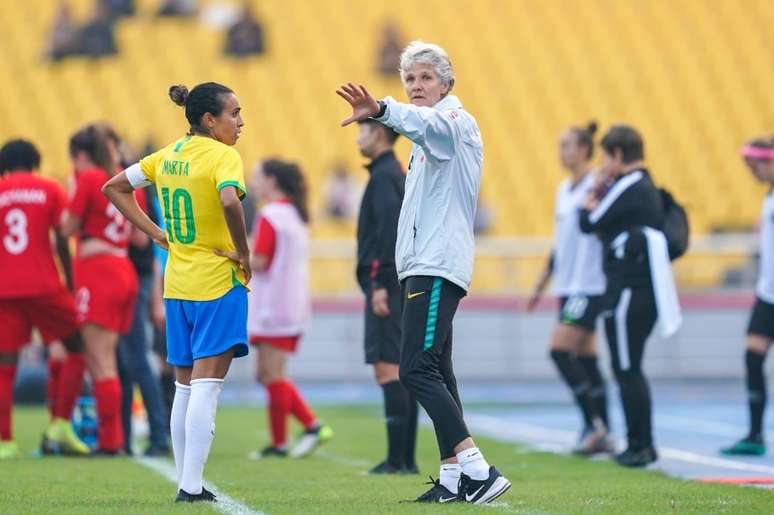 Marta e Pia Sundhage juntas na Seleção Brasileira –