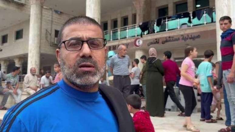 Abu Qusai Al-Deeb disse que n&atilde;o deixa o hospital porque n&atilde;o tem para onde ir: 'Nenhum lugar &eacute; seguro'