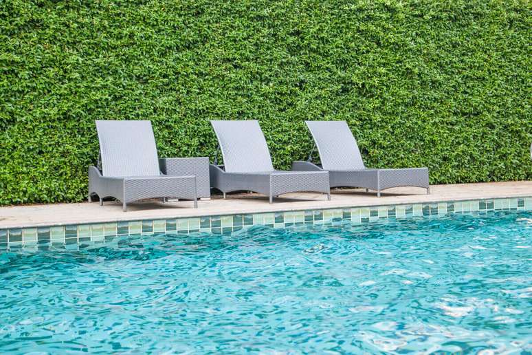 Em &aacute;reas externas, jardim vertical ajuda a manter a privacidade 