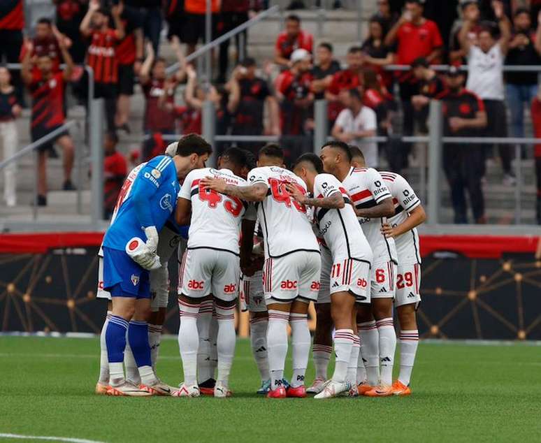 São Paulo antes da partida contra o Athletico 