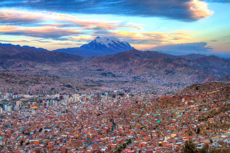 Panorama de La Paz, capital administrativa da Bolívia