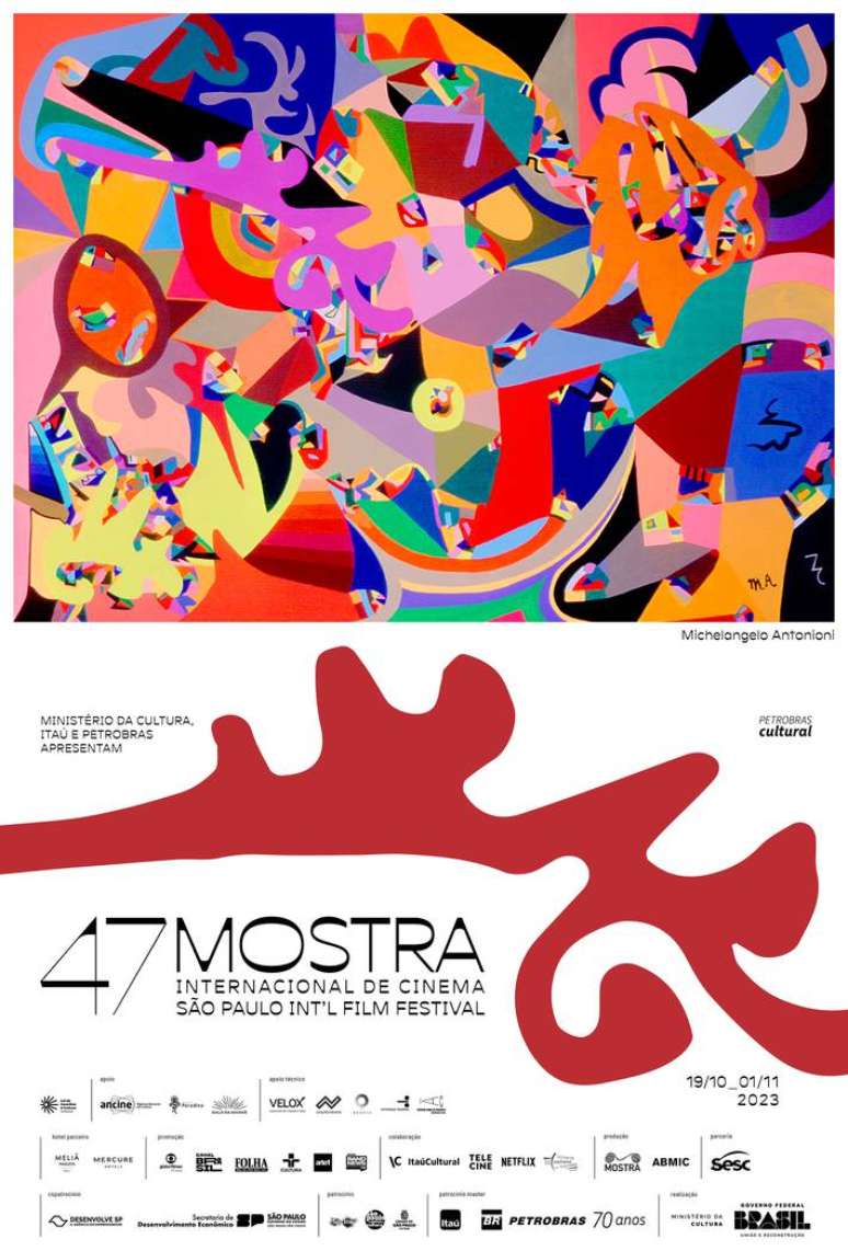 O cartaz oficial da Mostra Internacional de Cinema de S&atilde;o Paulo tem pintura de Michelangelo Antonioni