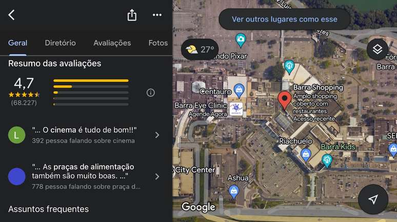 &Eacute; poss&iacute;vel conferir a avalia&ccedil;&atilde;o de outros usu&aacute;rios sobre um determinado local