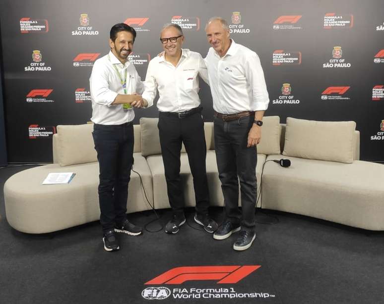 Ricardo Nunes (Prefeito SP), Stefano Domenicali (F1) e Alan Adler (CEO GP São Paulo) anunciam renovação até 2030