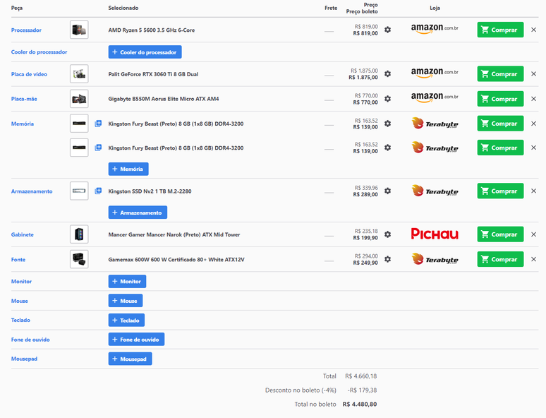 PC sem perif&eacute;ricos