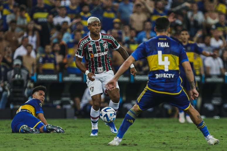 John Kennedy, herói do título, durante o jogo (FOTO: LUCAS MERÇON / FLUMINENSE F.C.)