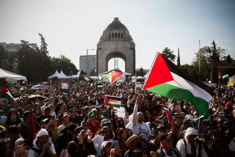 Protesto pró-Palestina no México