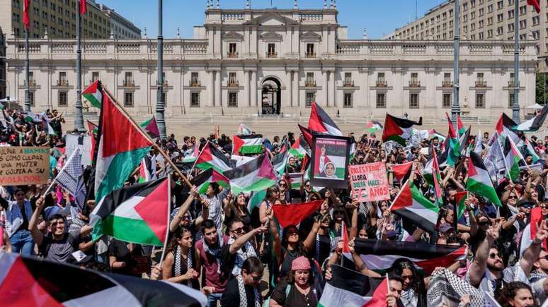 Comunidade palestina no Chile fez protestos após início da guerra