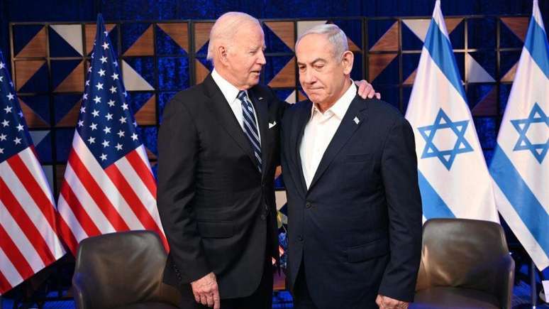 O presidente dos EUA, Joe Biden, foi firme no seu apoio ao primeiro-ministro de Israel, Benjamin Netanyahu