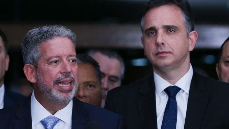 O presidente da Câmara, Arthur Lira, e o presidente do Senado, Rodrigo Pacheco Crédito