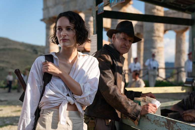 Phoebe Waller-Bridge e Harrison Ford em Indiana Jones e a Relíquia do Destino (Imagem: Divulgação/Lucasfilm)