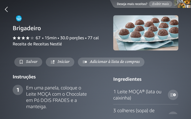 Alexa apresenta uma nova experiência com receitas (Imagem: Divulgação/Amazon)