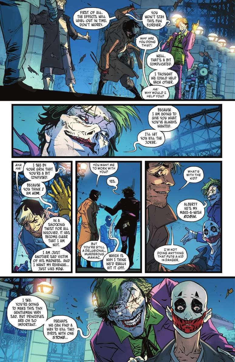 O Coringa conhecido como John Keyser aplicar o Veneno do Coringa no Capuz Vermelho (Imagem: Reprodução/DC Comics)