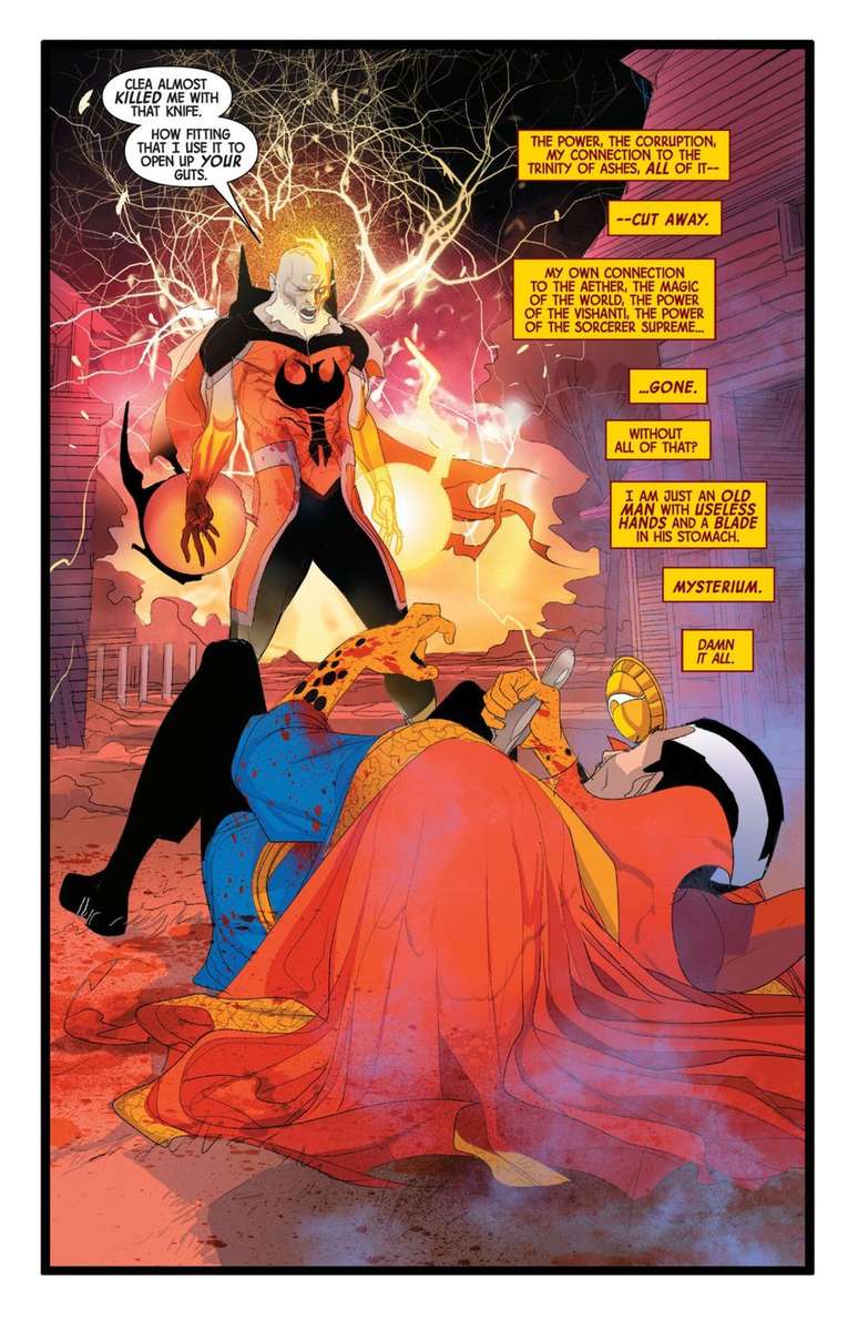 A knife made of Misteryum can negate all of Doctor Strange's sources of magic (Image: Reproduction/Marvel Comics)