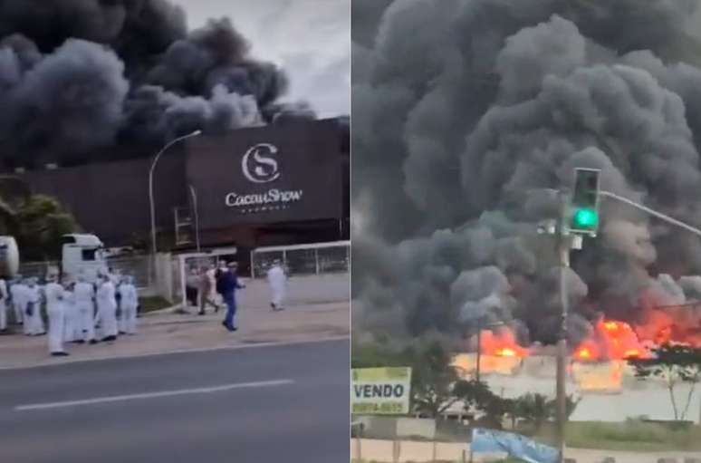 Incêndio atingiu fábrica da Cacau Show em Linhares (ES)